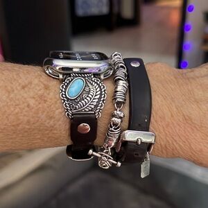 APPLE WATCHBAND/SS/turquoise Native American band is sterling silver